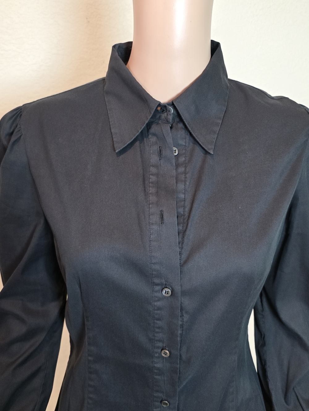Prada Women’s Long Sleeve Black Cotton  Blend Shirt size 38 - Picture 8 of 11